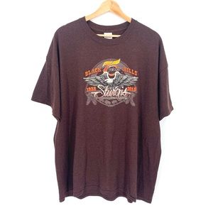 Sturgis Black Hills Bike Rally 75th Anniversary Brown T Shirt Size XL Moto Biker